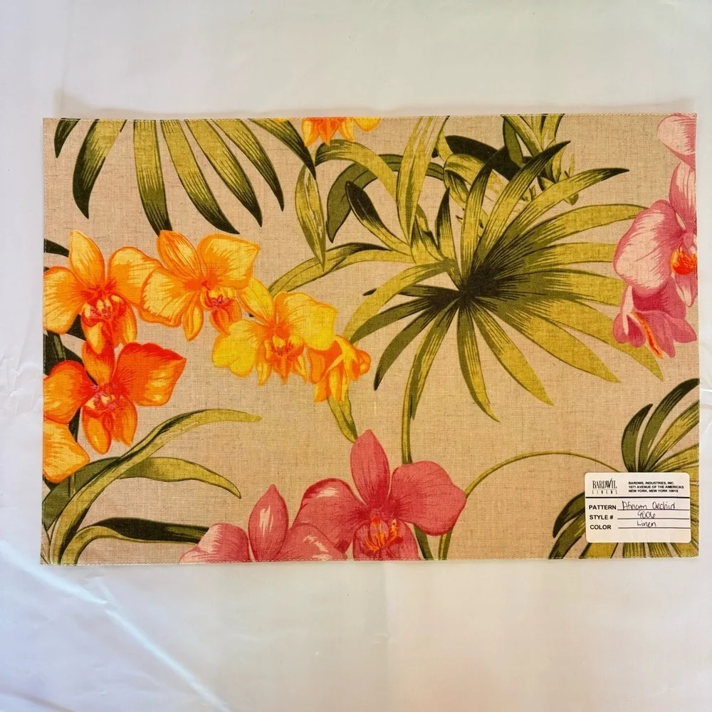 Set of 4 Tommy Bahama Mismatched Placemats Tropical Nautical Caribbean Beach